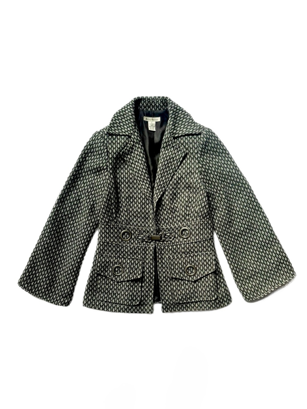 Susan Bristol Black & White Textured Blazer Jacket